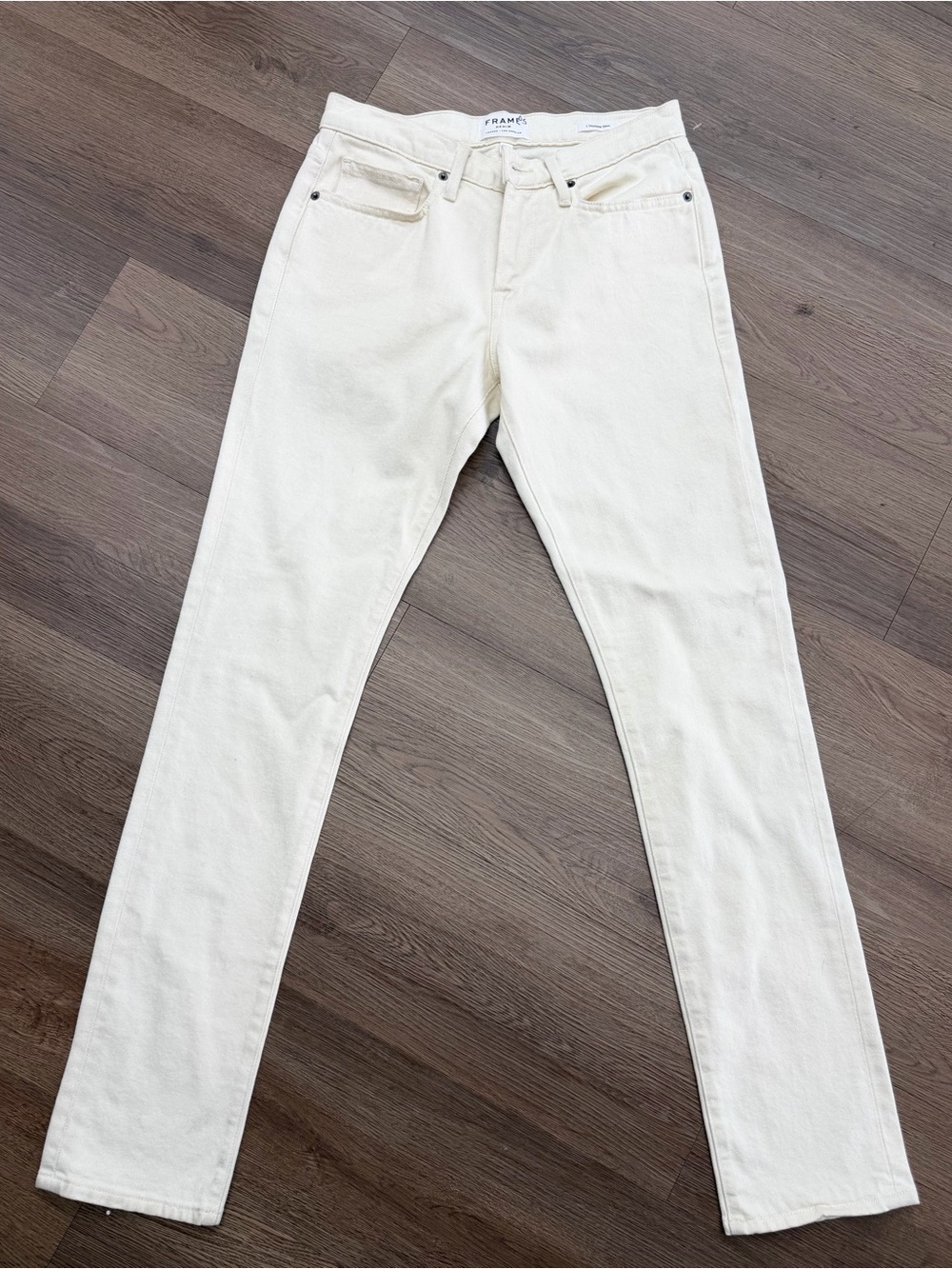 Frame Denim Cream High-Rise Slim Jeans Sz 29